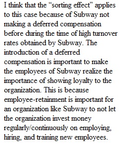Chapter 12, Case Discussion 19 Subway